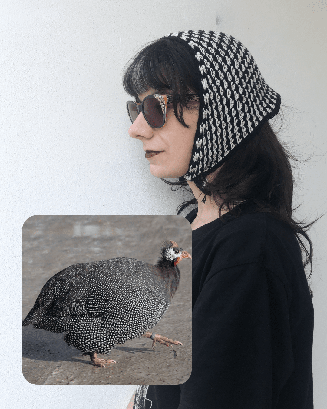 Guineafowl crochet moss stitch scarf pattern