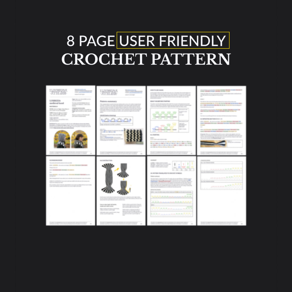 LUKREZIA medieval hood crochet pattern | PDF
