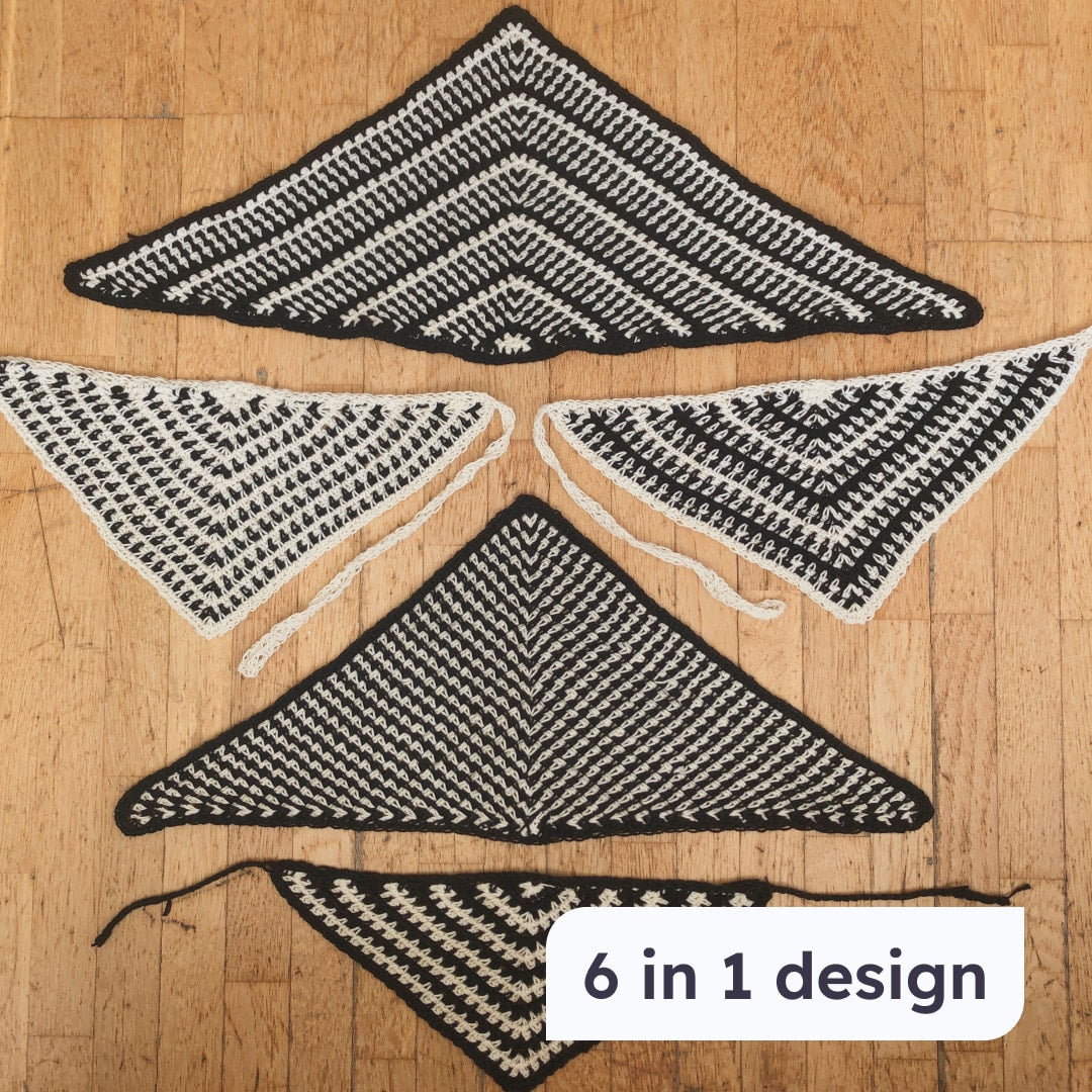 ARADIA modular moss stitch scarf crochet pattern | PDF