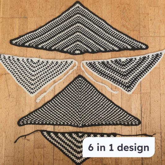 ARADIA modular moss stitch scarf crochet pattern | PDF